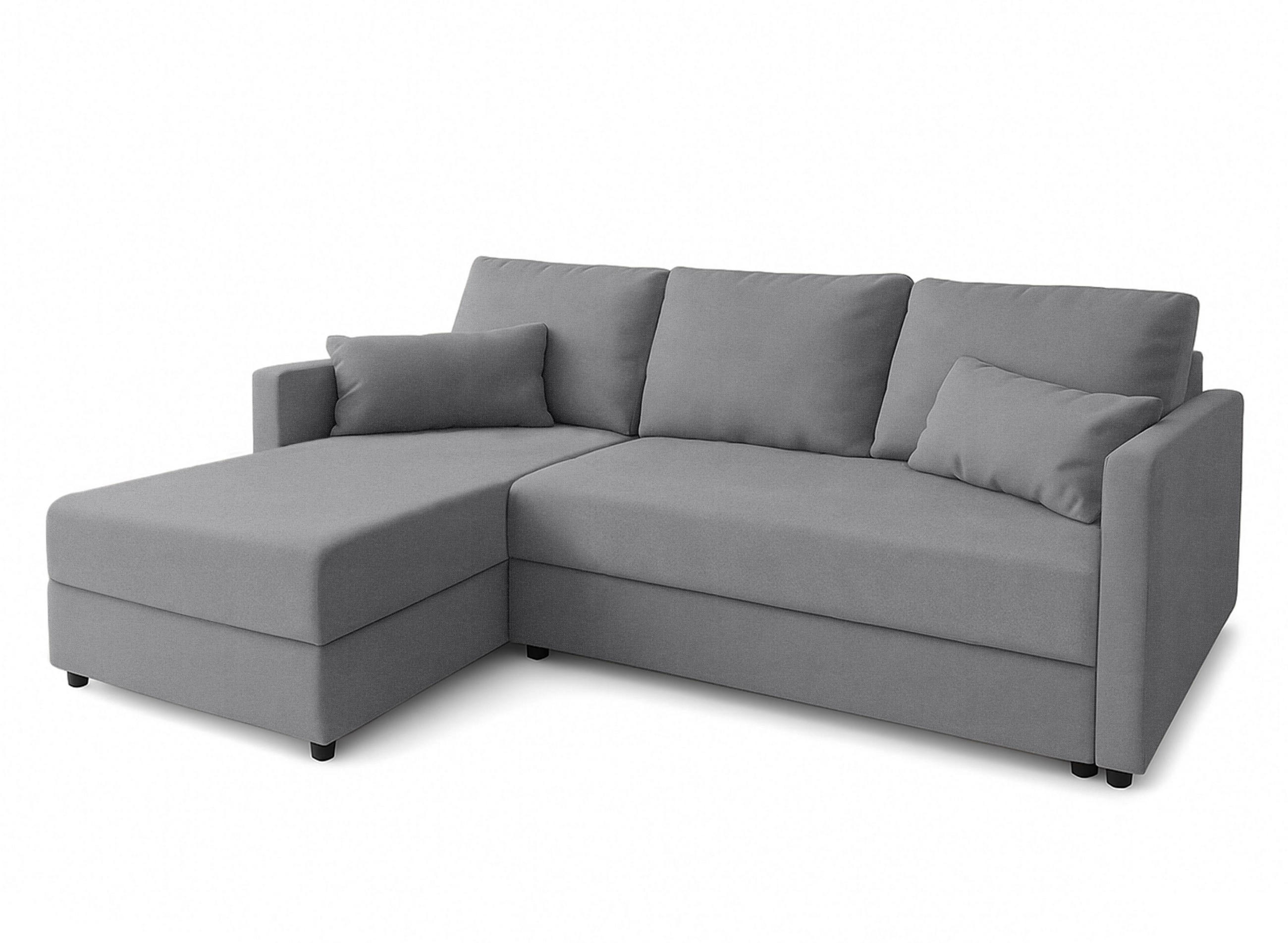 ECKSOFA L Form Dolceo Silbergrau 226/140/78 cm – Schlaffunktion Universell Rechts Links - Greige/Schwarz, Kunststoff/Textil (226/140cm) - AX Living