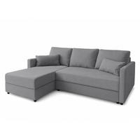 ECKSOFA L Form Dolceo Silbergrau 226/140/78 cm – Schlaffunktion Universell Rechts Links - Greige/Schwarz, Kunststoff/Textil (226/140cm) - AX Living