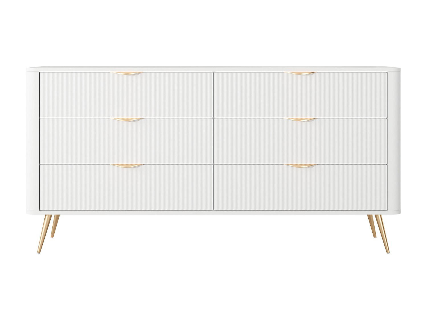 Vente-Unique Kommode Weiß 163x81x38 cm