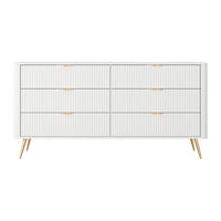 KOMMODE - 163.2 cm x 38 cm - holz - weiß Elonaria - Weiß, Holz/Metall (163/81/38cm) - Vente-Unique