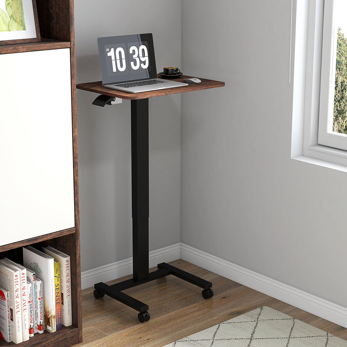 HÖHENVERSTELLBARER Schreibtisch, Braun - Braun, Kunststoff (65/48/108cm) - Vinsetto