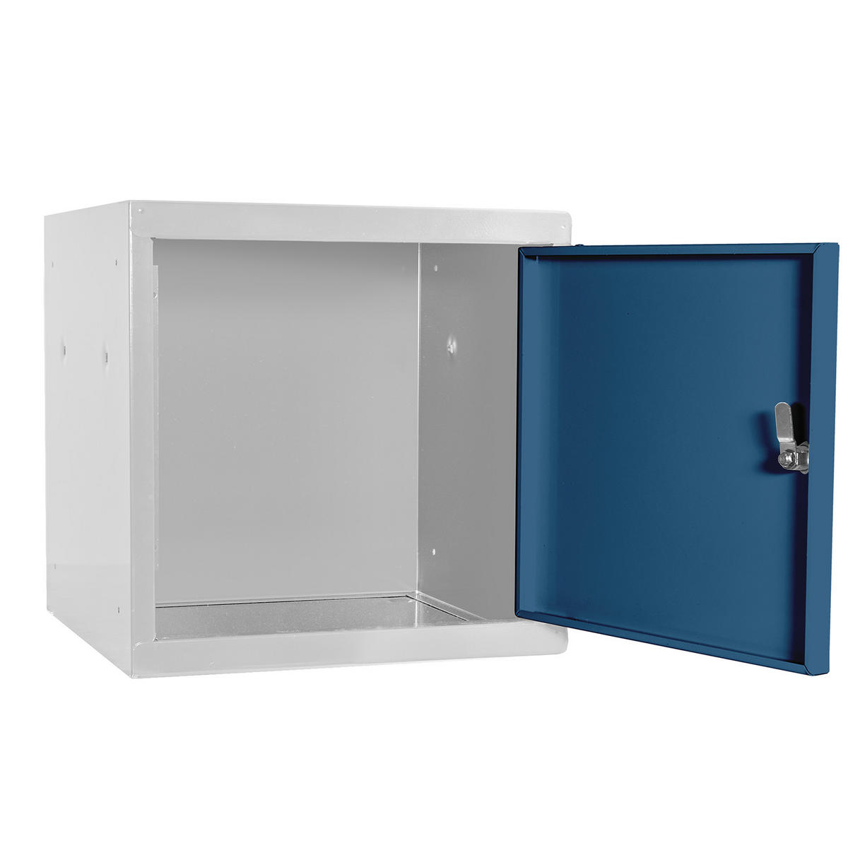 SCHLIESSFACHWÜRFEL 2x Blocky mit Zylinderschloss + 2 Schlüssel 40x40x40cm Lichtgrau/Blau - Dunkelblau/Grau, Metall (40/40/40cm) - PROREGAL