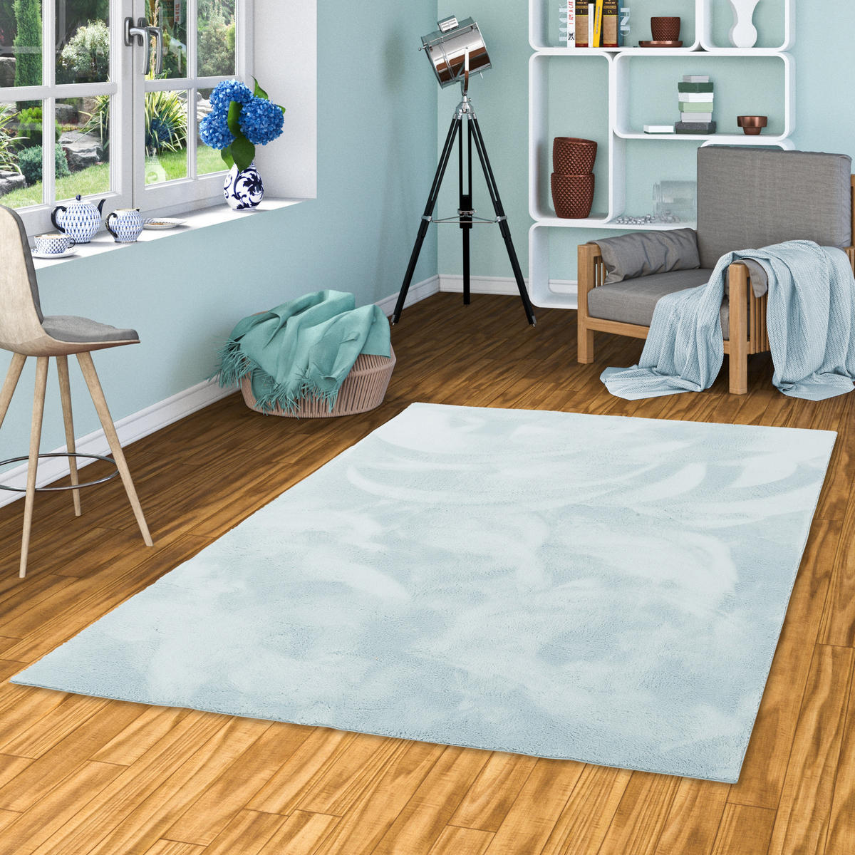 FELLTEPPICH SUPER SOFT PEARL - Blau, Textil (80/150cm) - Pergamon