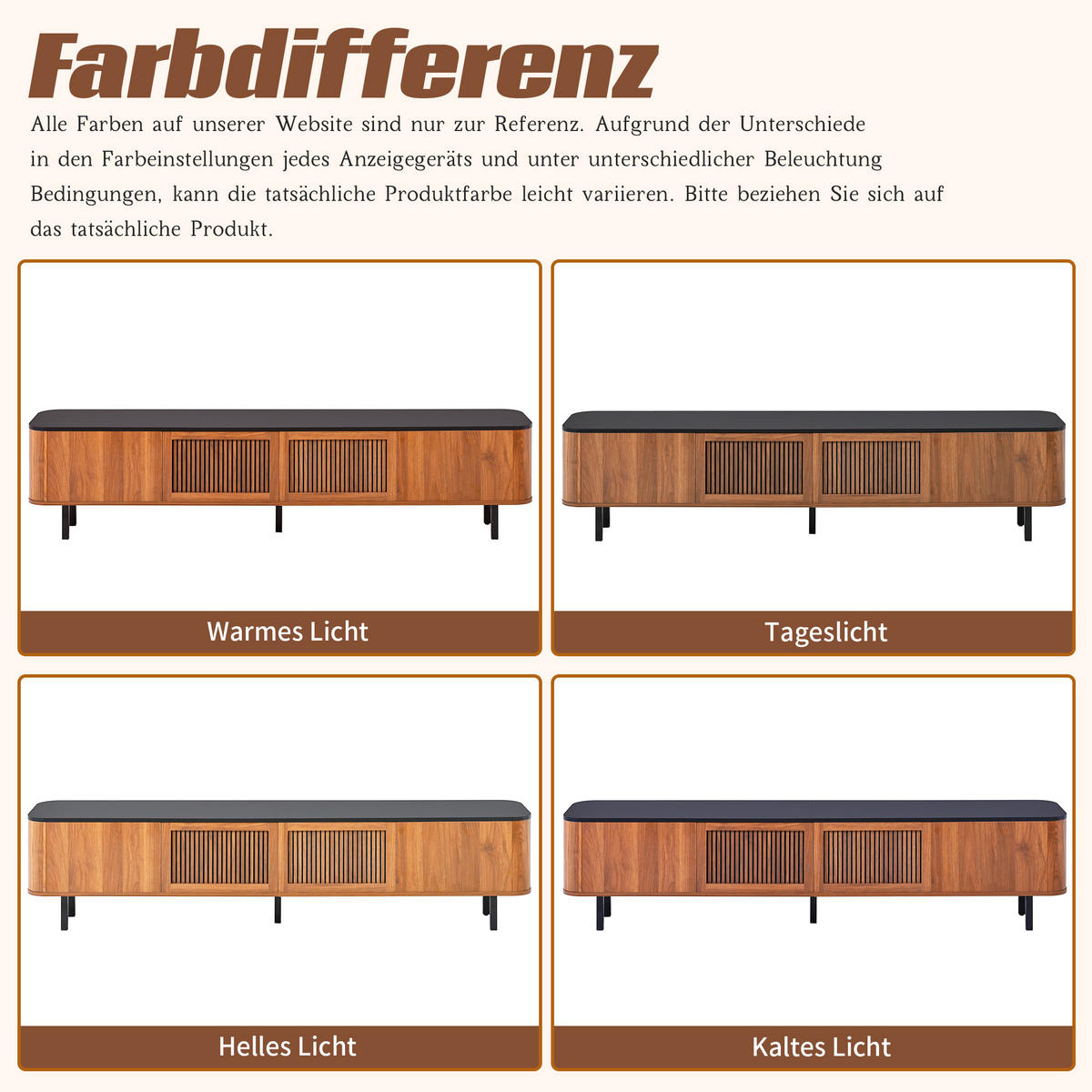 TV-SCHRANK 190cm modern niedrig TV-Ständer Design - Walnussfarben, Holzwerkstoff (35/45/190cm) - FLIEKS
