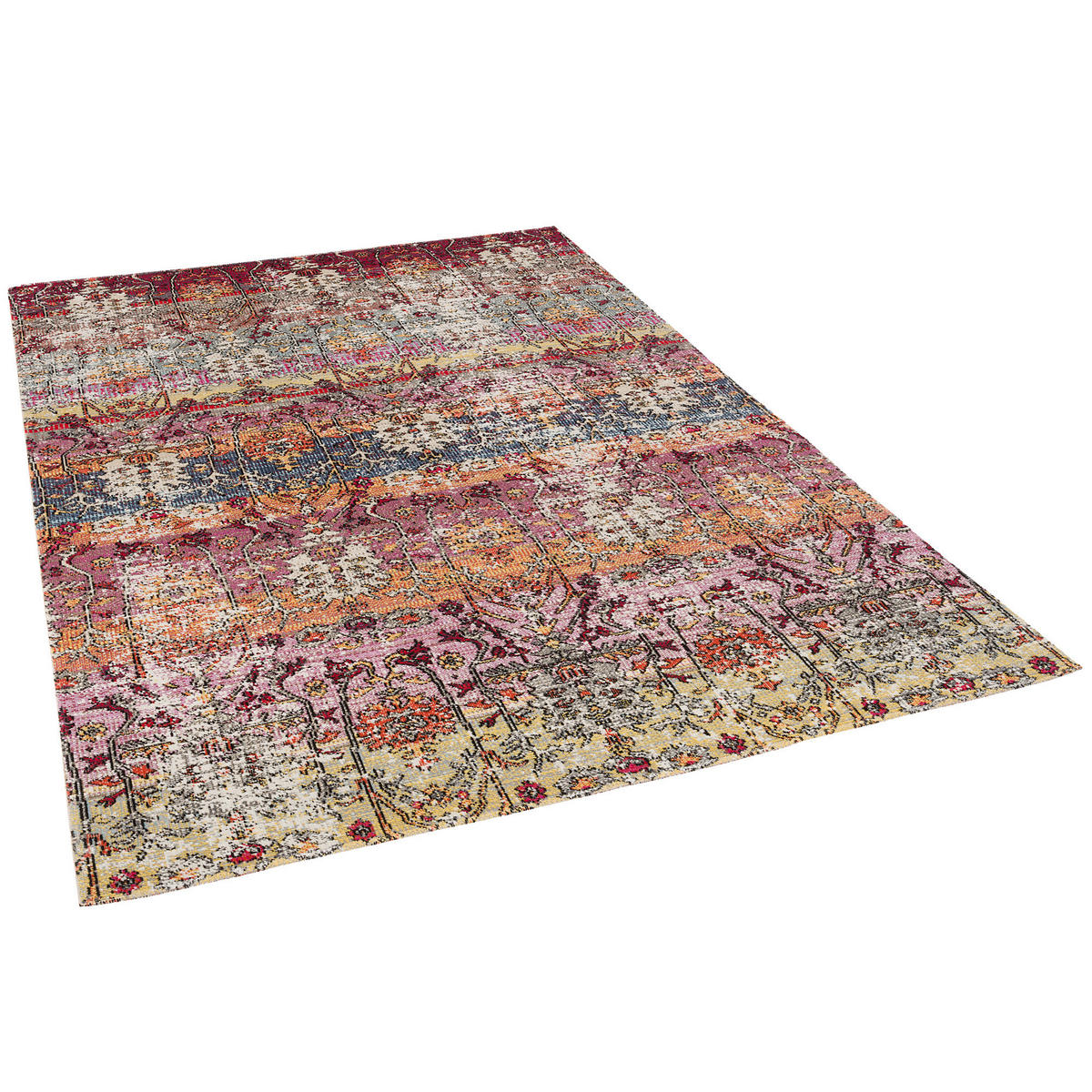 KURZFLOR DESIGNER TEPPICH MODERN VINTAGE ORIENT MUSTER - Rosa, Textil (160/230cm) - Pergamon