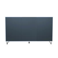 SIDEBOARD Elisa, Kommode mit Push-to-Open, Made in Germany, Moderner Schrank, Weiß matt/Anthrazit matt (152,5 x 90,5 x 37 cm) - Anthrazit, Holzwerkstoff (152.5/90.5/37cm) - InnoFurn