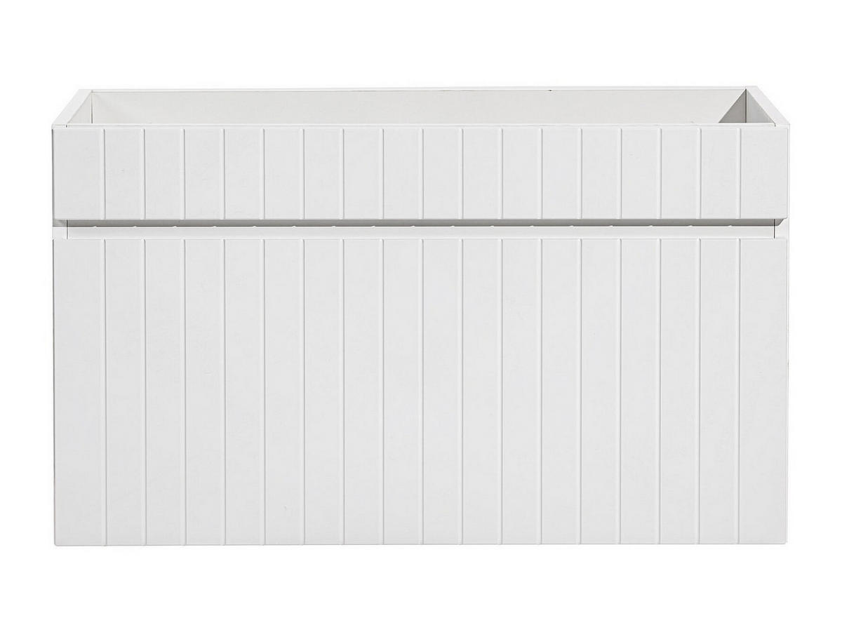 WASCHBECKENUNTERSCHRANK hängend - Streifen-Optik - Weiß - 80 cm - SATARA - Weiß, Holz (80/46/46cm) - Vente-Unique