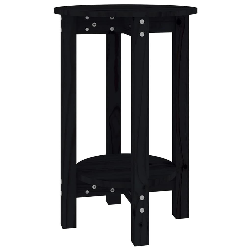 COUCHTISCH Schwarz Ø 40x60 cm Massivholz Kiefer - Schwarz, Holz (40/40/60cm) - furnicato