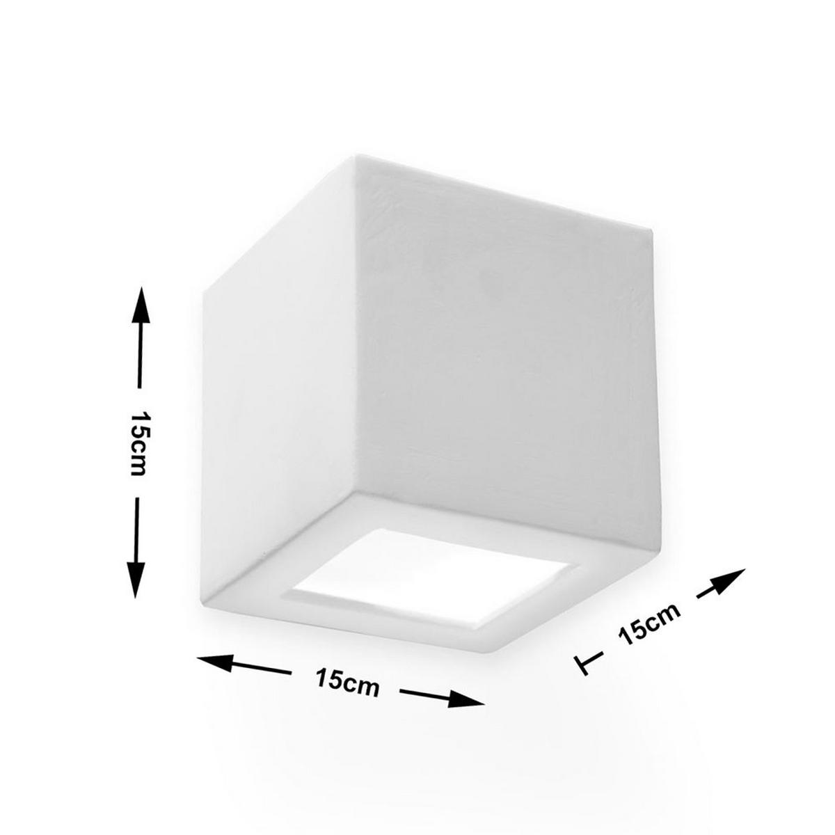 LED WANDLEUCHTE LEO Keramik Weiß - Weiß, Glas (15/15/15cm)