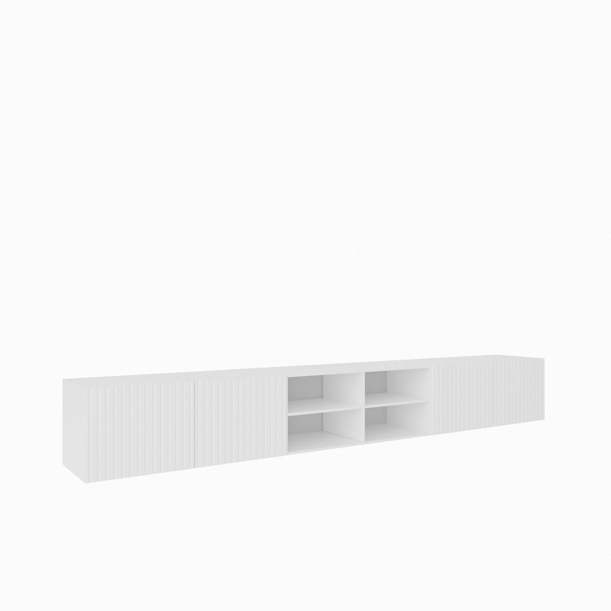 LOWBOARD LIVO 300/41/40 cm, Hängender TV-Schrank Weiß - Weiß, Holzwerkstoff (300/41/40cm) - MASSENO