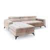 ECKSOFA L Form Arkucio Mini Beige 260/200/95 cm Links mit Schlaffunktion - Beige/Schwarz, Textil/Metall (200/260cm) - AX Living