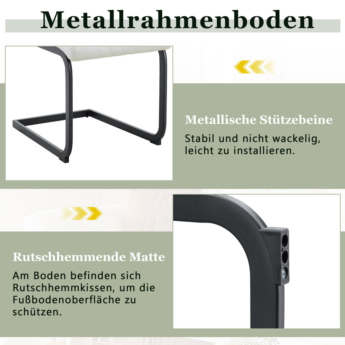 SCHWINGSTUHL DE-36569 2er-Set mit PU-Bezug und Metallrahmen Weiß - Weiß, Metall (63/100/43cm) - ComfortXL