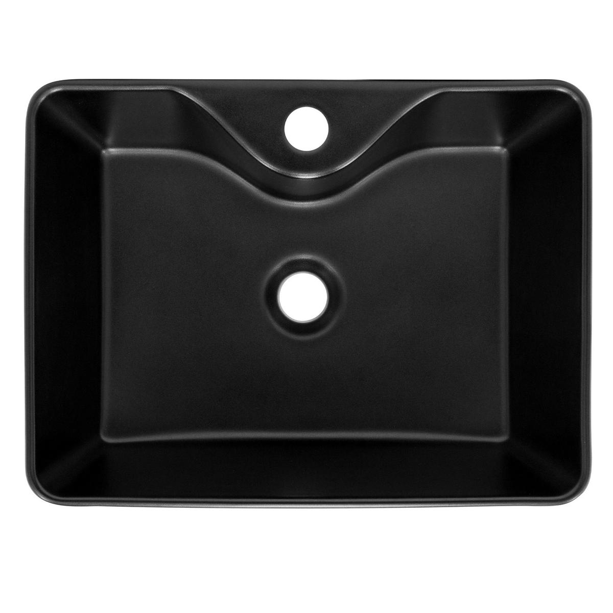WASCHBECKEN - Schwarz, Keramik (36.5/14/49cm) - ML-DESIGN