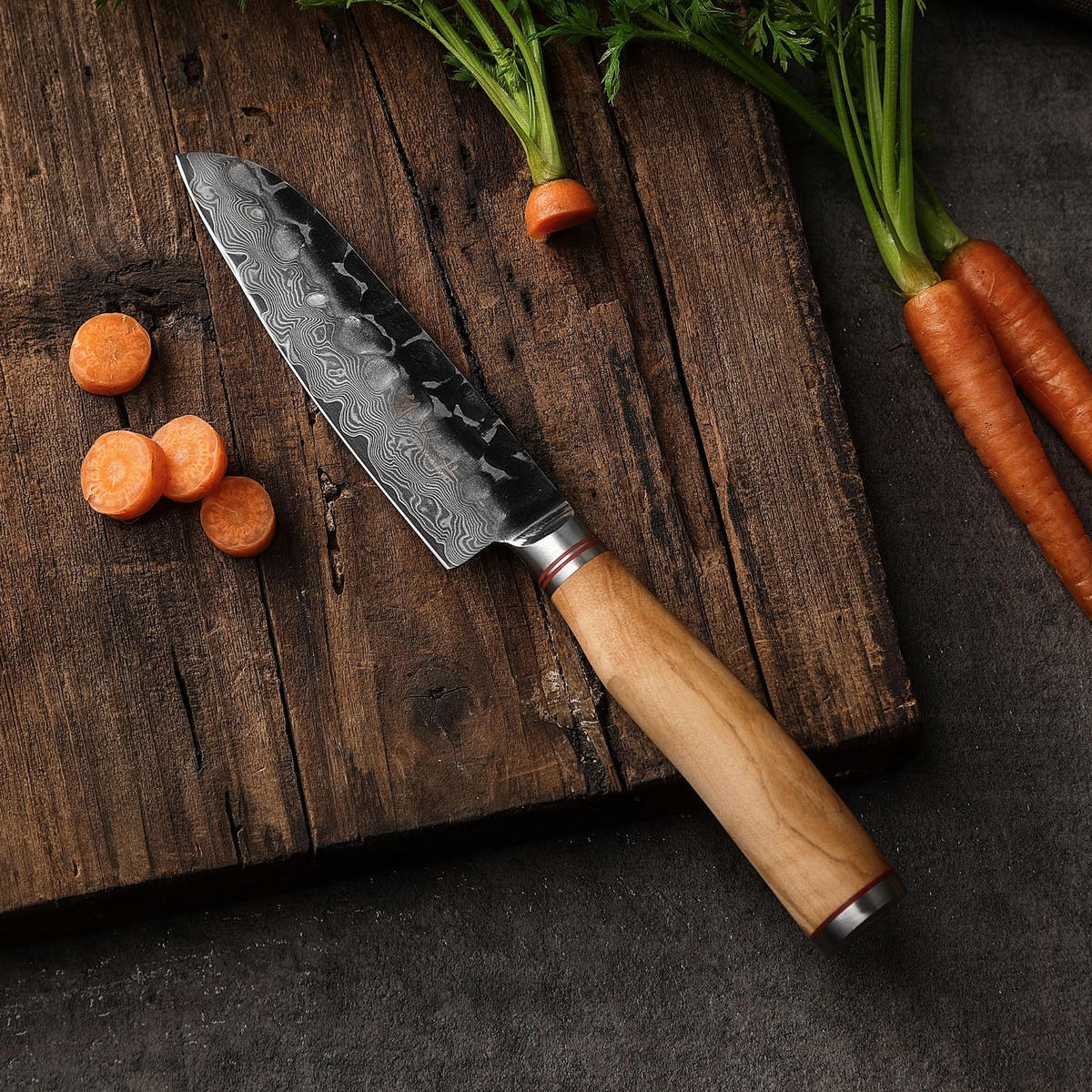 SANTOKUMESSER 13 cm - Braun, Holz/Metall (24cm) - Wakoli