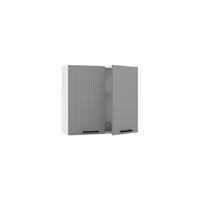 HÄNGESCHRANK mit Geschirrtrockner W80SU - KENDRO - Modernes Design - Weiß/Grau, Holz/Metall (80/72/30cm) - ROYAL24_MARKT