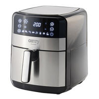 HEISSLUFTFRITTEUSE XXL CR6311, 5L 2500W Airfryer, 9 Programme, Fettfrei Frittieren, 80-200°C, LED Touchscreen, Timer, Abnehmbarer Korb - Silberfarben, Kunststoff (28.5/33.5/36.5cm) - camry