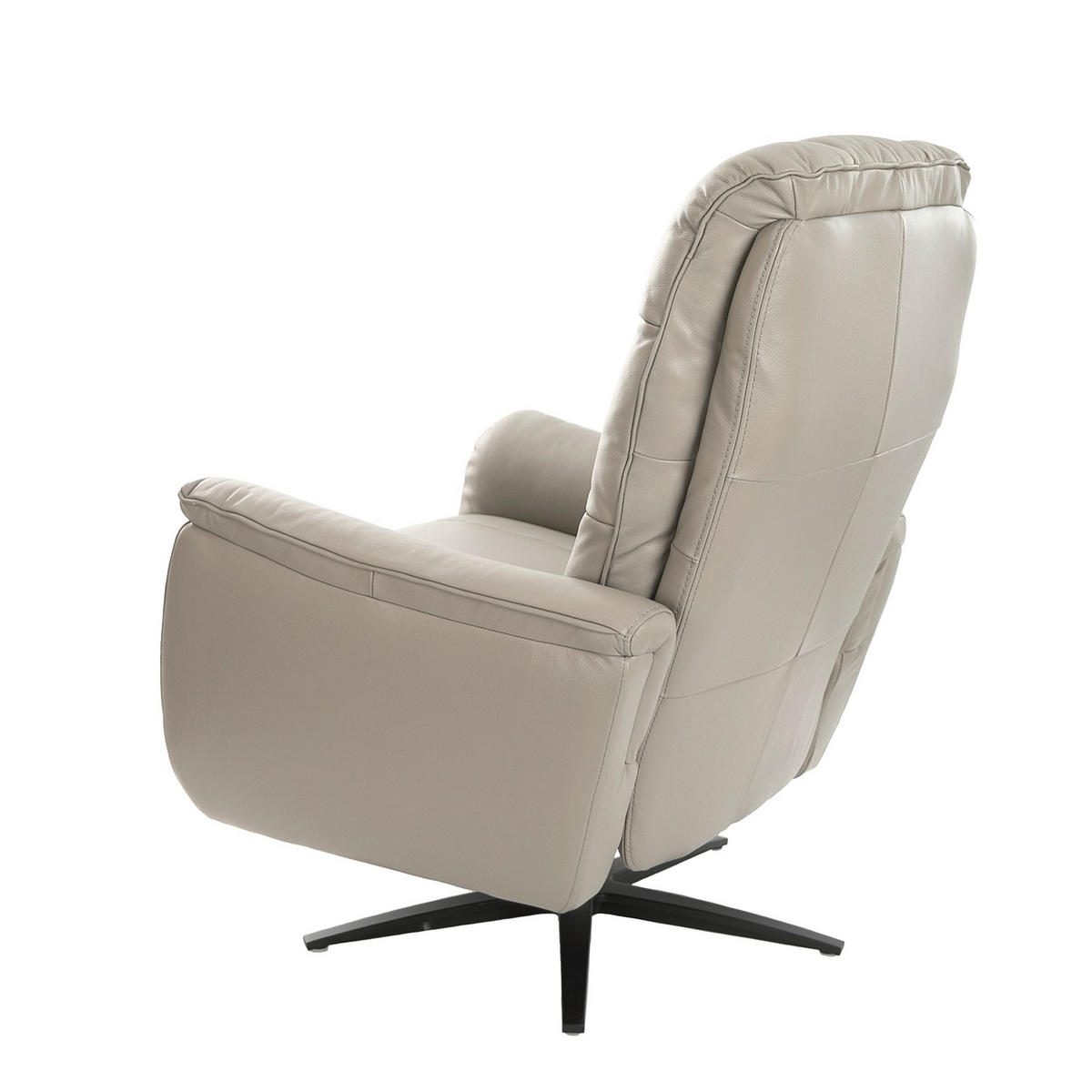 FERNSEHSESSEL Grauer Leder-Drehsessel 85/80/106 cm - Schwarz/Grau, Leder (85/106/80cm) - ANGEL CERDA