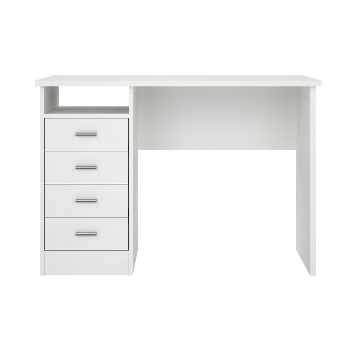 62. SCHREIBTISCH mit 4 Schubladen function 110/48,5/76 cm - Weiß, Holzwerkstoff (110/48.5/76cm) - Calicosy