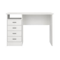 62. SCHREIBTISCH mit 4 Schubladen function 110/48,5/76 cm - Weiß, Holzwerkstoff (110/48.5/76cm) - Calicosy