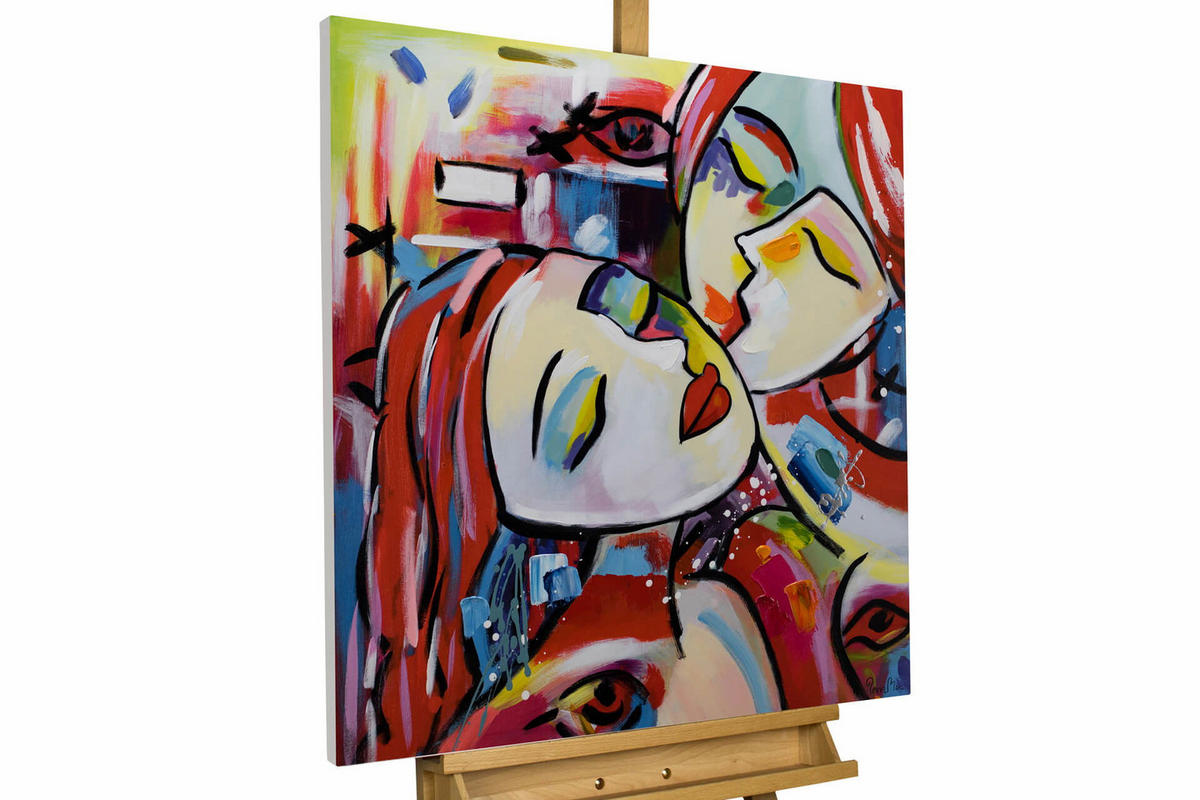 ÖLGEMÄLDE 80/80 cm - Multicolor, Holz/Textil (1.48/80cm) - KUNSTLOFT