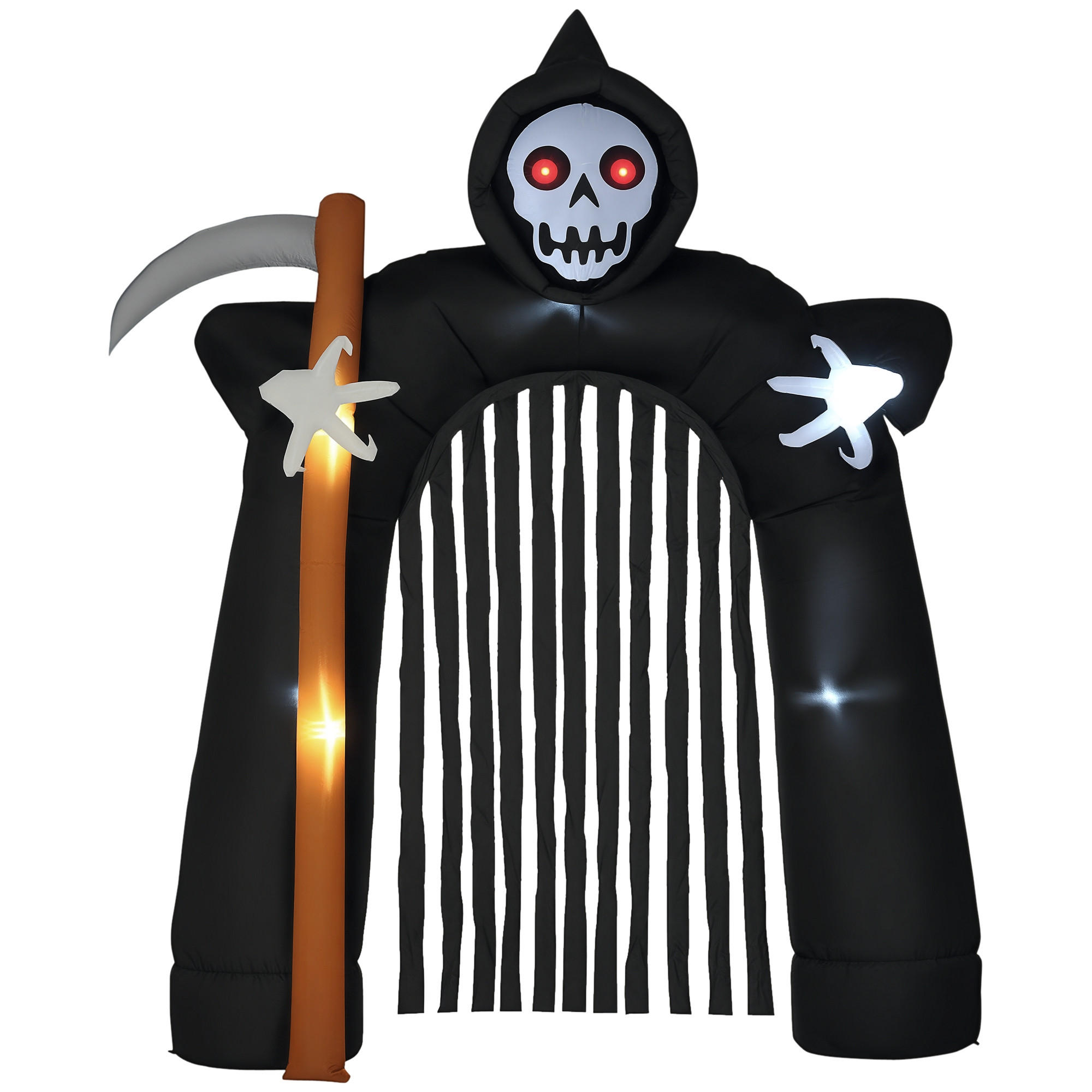 HALLOWEEN-TORBOGEN DE-42096 Sensenmann mit LED 2,85 m - Schwarz, Kunststoff (230/285/65cm) - ComfortXL