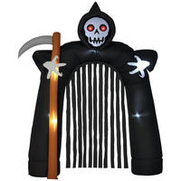HALLOWEEN-TORBOGEN DE-42096 Sensenmann mit LED 2,85 m - Schwarz, Kunststoff (230/285/65cm) - ComfortXL