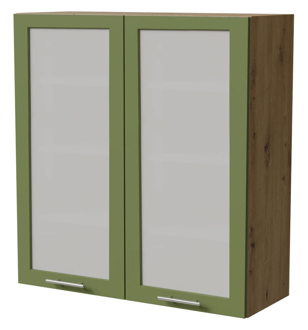 HÄNGESCHRANK Brerra W4S/90 Eiche Artisan / RAL 6025 farngrün Matt 90 / 32,5 / 96cm - Eiche Artisan/Grün, Holz/Holzwerkstoff (90/96/32.5cm) - Feldmann-Wohnen