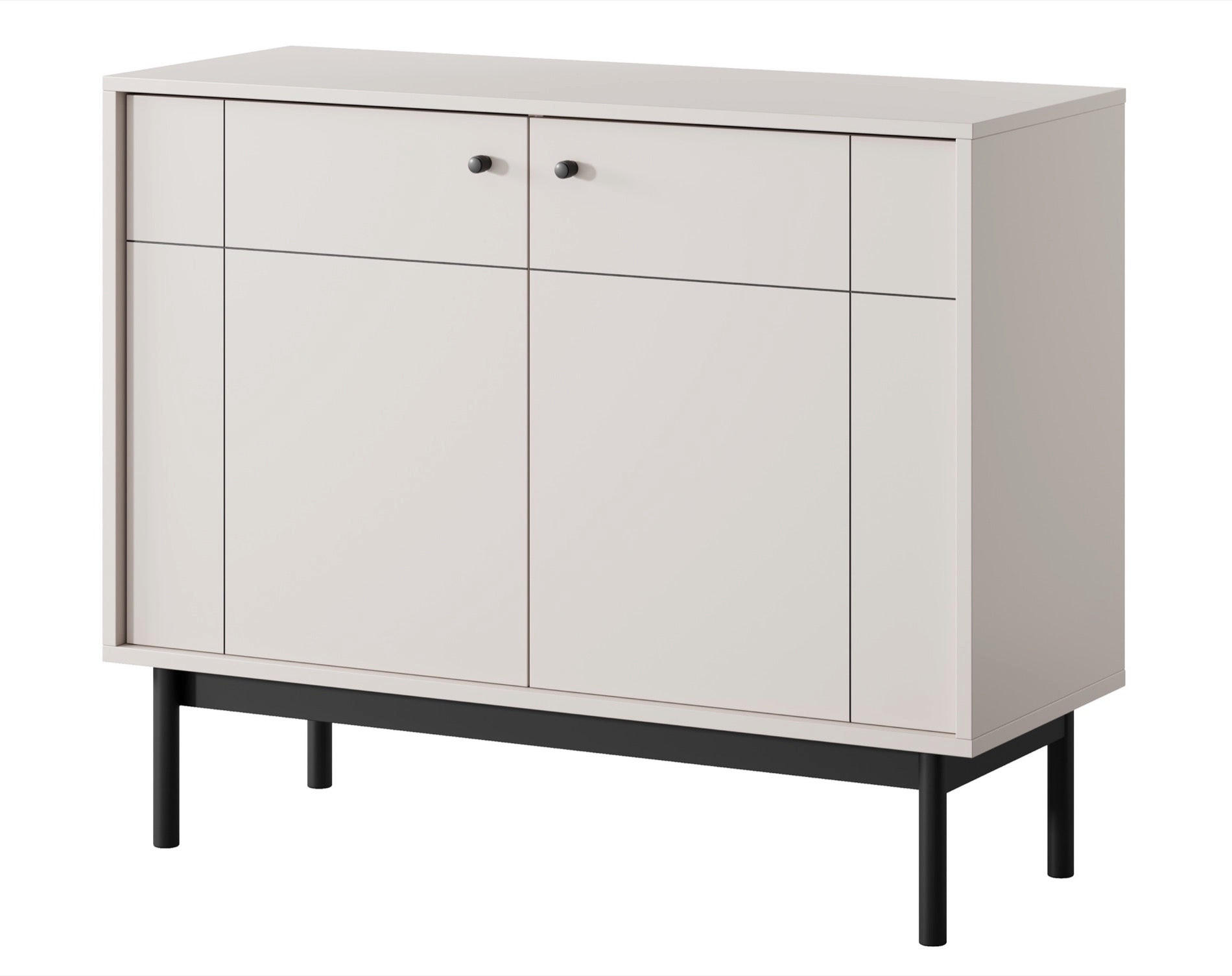 SIDEBOARD Japandies Greige 104 cm - Taupe/Schwarz, Holz/Holzwerkstoff (103.5/83.5/39cm) - Selsey
