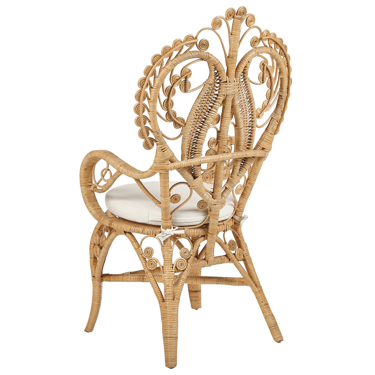 PFAUENSTUHL Rattan natürlich/beige Carrara - Beige/Naturfarben, Naturmaterialien (65/114/65cm) - Beliani