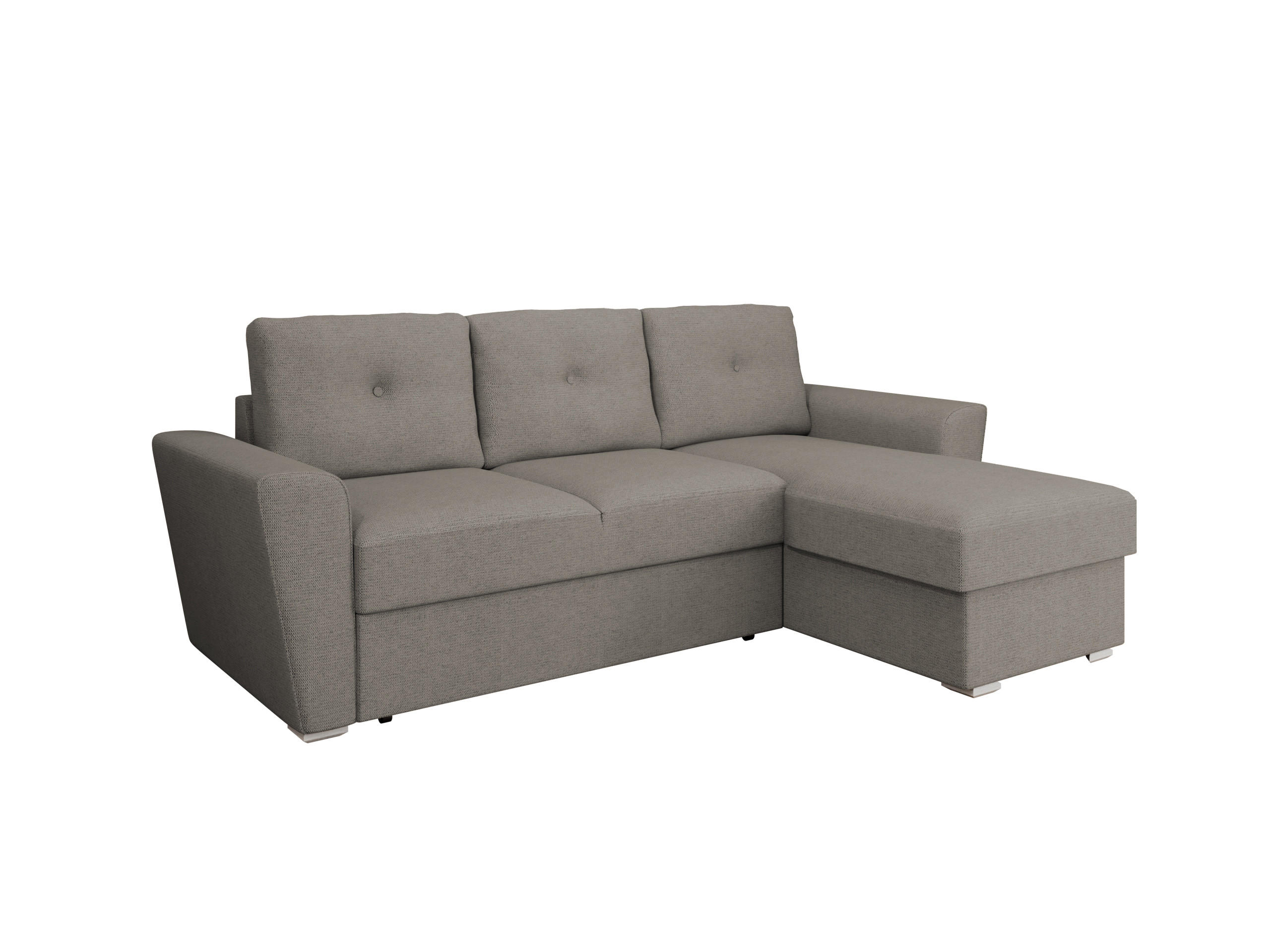 ECKSOFA Bellano Ecksofa L-Form- links oder rechts montierbar, grau - Grau, Holz (243/156cm) - Panda Möbel