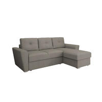ECKSOFA Bellano Ecksofa L-Form- links oder rechts montierbar, grau - Grau, Holz (243/156cm) - Panda Möbel