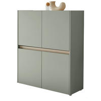 HIGHBOARD Salbei grün, Barista Eiche, Kommode 100 x 120 cm, Center - Salbeigrün/Eichefarben, Holz/Holzwerkstoff (100/120/40cm) - Furn.Design