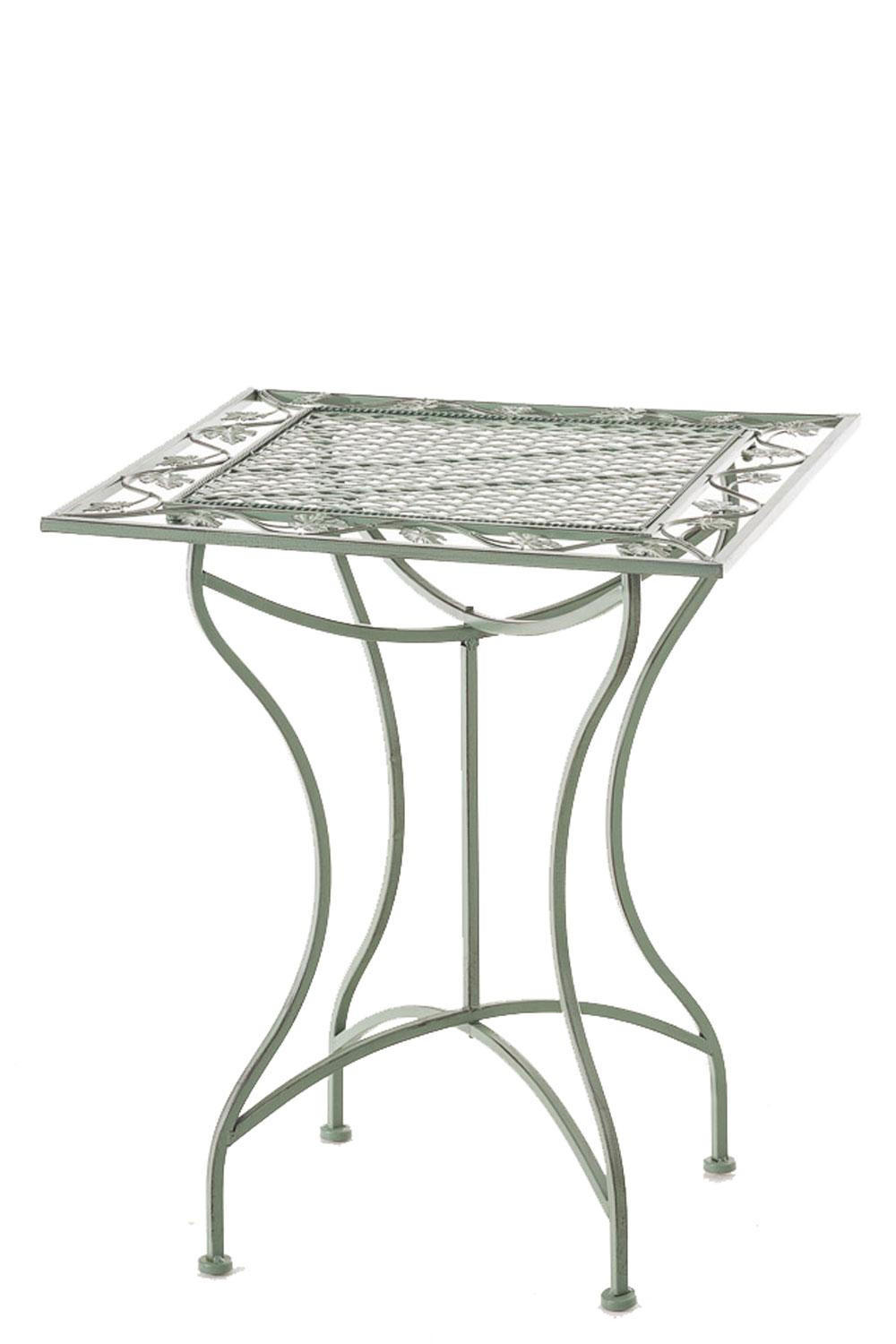 GARTENTISCH eckig 60/60/72 cm Metall Antik-Grün - Grün, Metall (60/60/72cm) - CLP