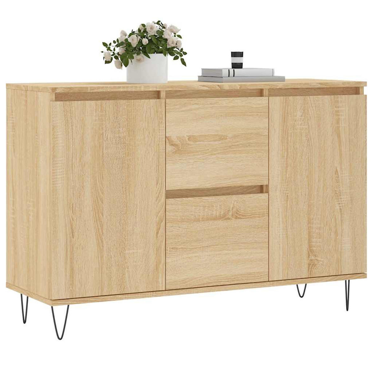 SIDEBOARD Sonoma-Eiche 101,5x35x70 cm Holzwerkstoff - Braun, Holzwerkstoff (104/70/35cm) - furnicato