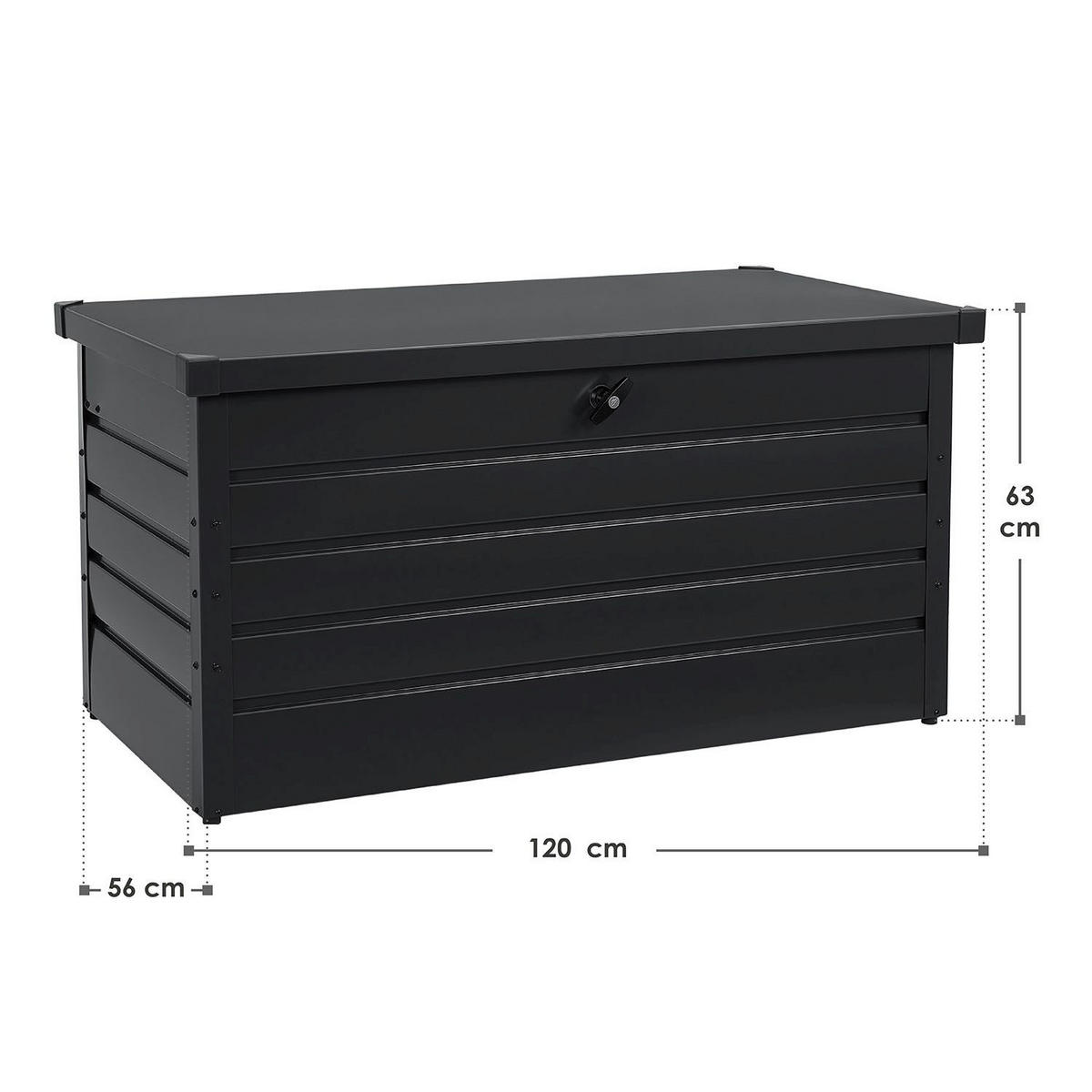 AUFBEWAHRUNGSBOX Limani anthrazit - Grau, Metall (120/63/53cm) - Juskys