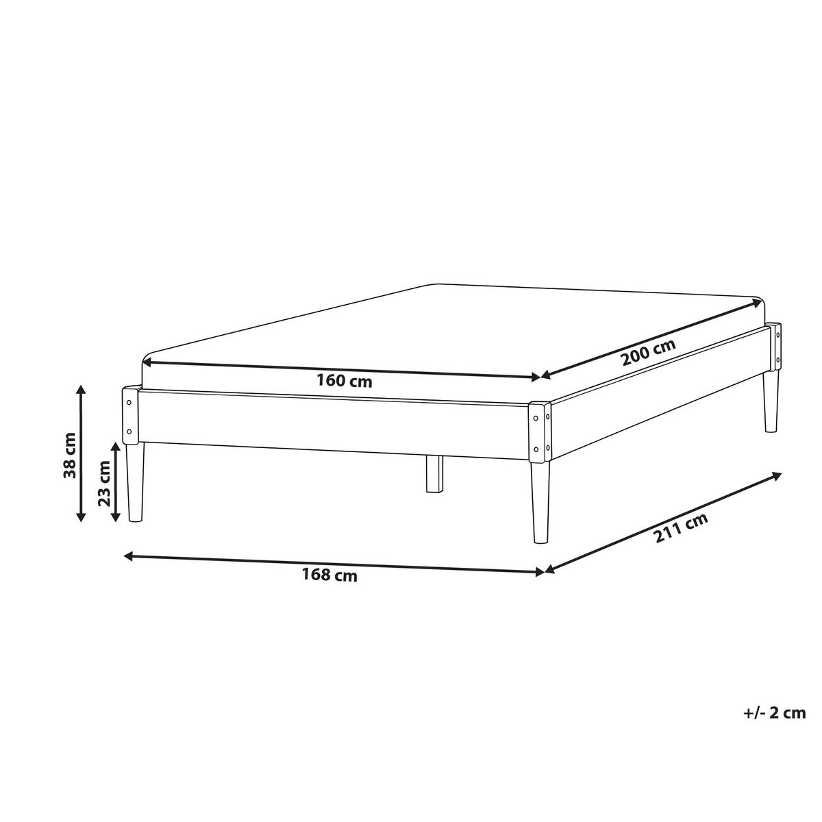 POSTELJA brez vzglavja 160/200 borov les svetlo rjava Veyrac - svetlo rjava/rjava, les (160/200cm) - Beliani