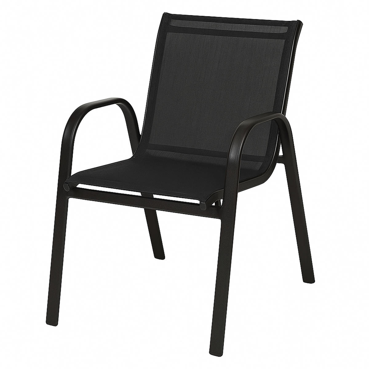 LOUNGE-SET Bath - 4-teilig - Gartenlounge Set Metall schwarz + Textilgewebe - Schwarz, Metall - TPFGarden