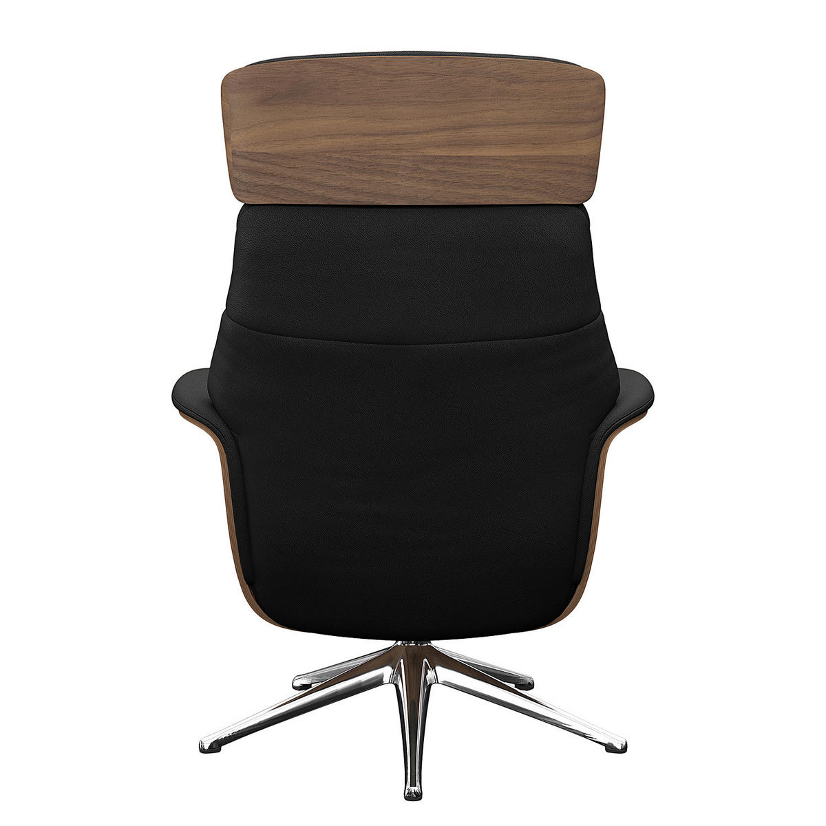 RELAXSESSEL - Echtleder - Chromfarben/Schwarz, Leder/Metall (83/112/83cm) - home24