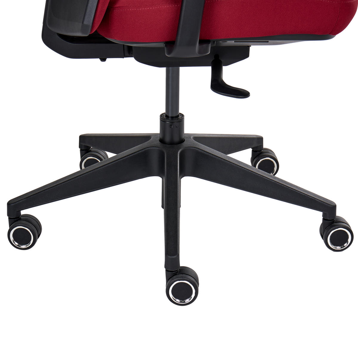 KANCELÁŘSKÁ ŽIDLE Látka Tmavě červená Kamilon - černá/tmavě červená, textil (60/98/65cm) - Beliani