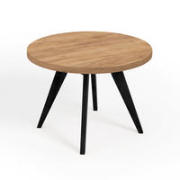 ESSTISCH LORA, Durchmesser: 110 / 210 cm Eiche Craft Golden / Schwarz - Eichefarben/Schwarz, Holz (110/210/76cm) - Dekori_Interiors