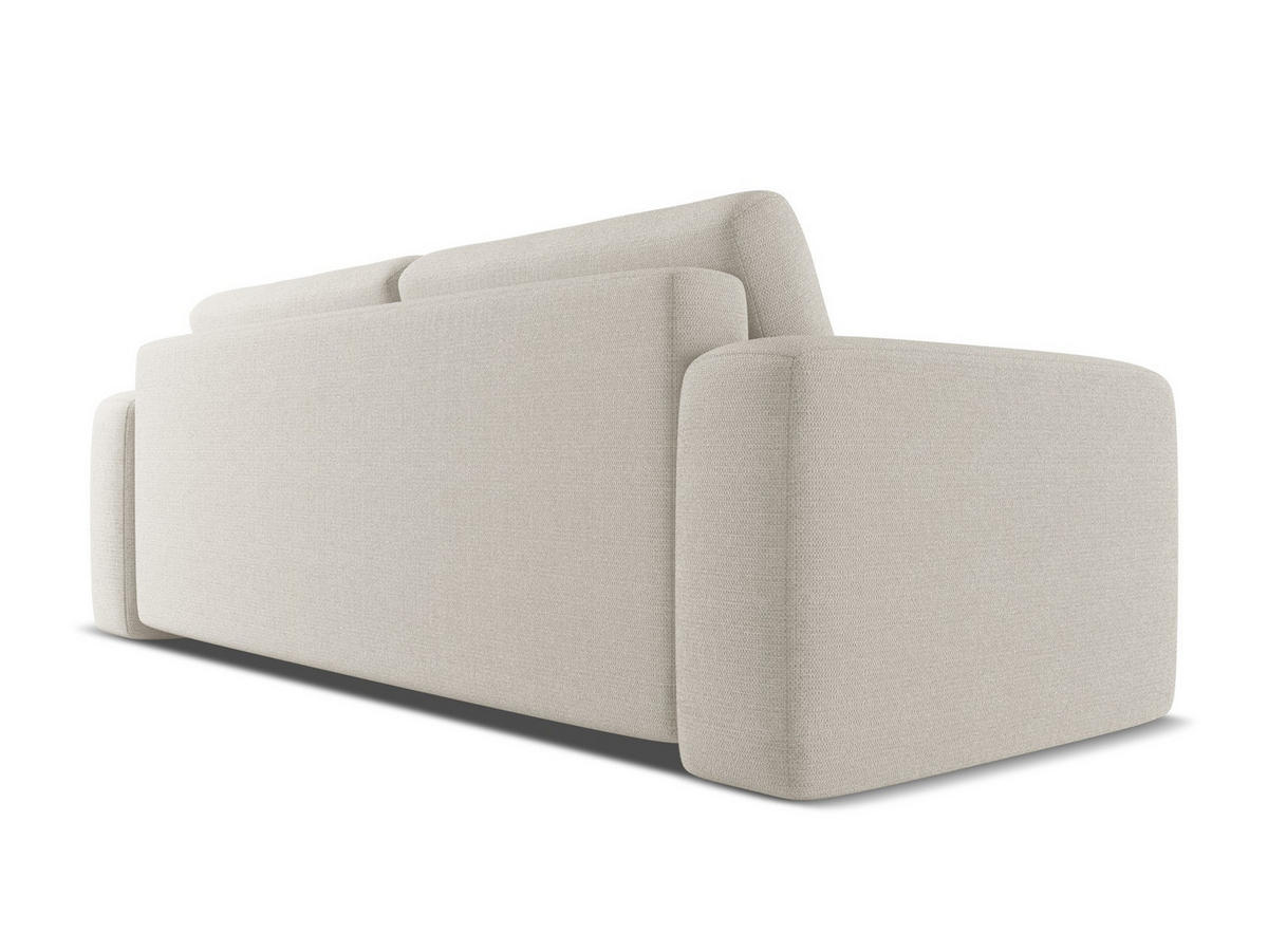 3-SITZER SOFA mit Schlaffunktion Chenille Stoff Grau - Silberfarben/Schwarz, Kunststoff/Textil (242/91/100cm) - Makamii
