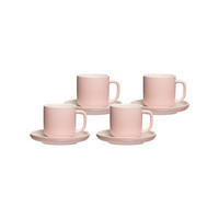 ESPRESSOTASSEN MIT UNTERTASSEN Jasper Rosa 100 ml 4er Set - Rosa, Keramik (1/1/1cm) - Ritzenhoff Breker