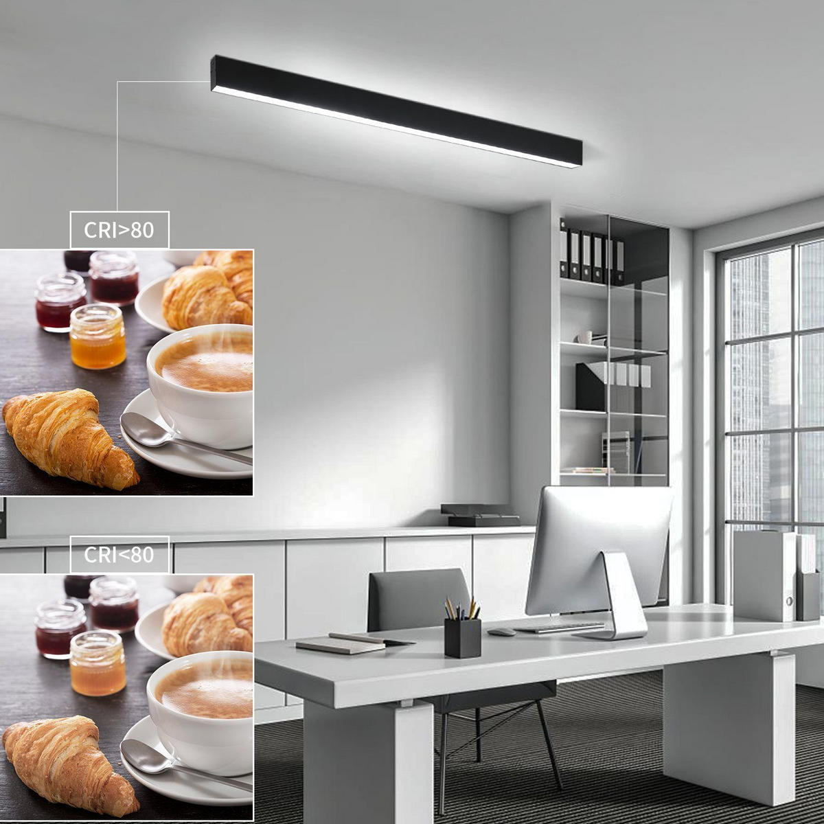 LED-DECKENLEUCHTE Werner 80/3.5/5.5 cm - Schwarz, Metall (80/3.5/5.5cm) - Nettlife