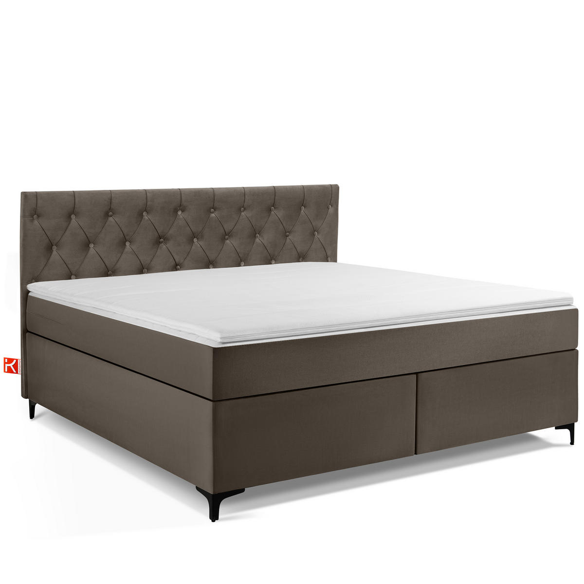 POLSTERBETT ARDEA, Braun - Schwarz/Braun, Holz/Holzwerkstoff (180/200cm) - KONSIMO®