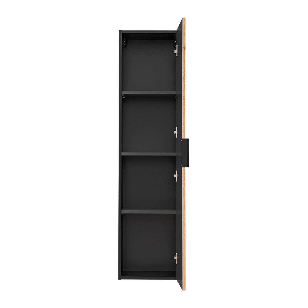 BADMÖBEL 80.4cm Gaia 2er-Set Holz in Eichenoptik und Schwarz - Schwarz, Holzwerkstoff (80.4/57/46cm) - Petits-meubles
