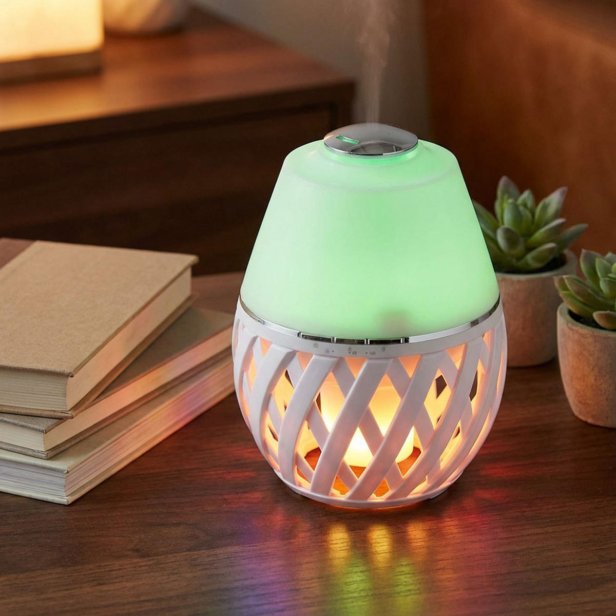 LED TISCHLEUCHTE Stream Weiß - Weiß, Kunststoff (14.8/14.8/20cm) - Globo Lighting