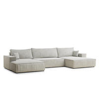 WOHNLANDSCHAFT Kyoto Grau Chenille-Stoff - Schwarz/Grau, Holz/Holzwerkstoff (398/70/148cm) - Maison de Reve