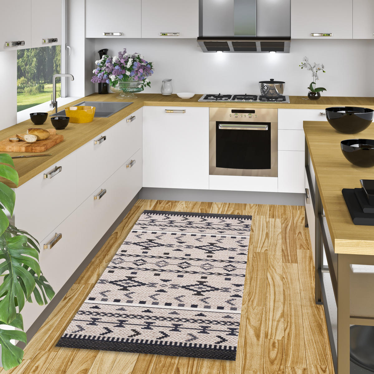 KÜCHENLÄUFER TEPPICH TRENDY ETHNO - Beige, Textil (45/145cm) - Pergamon