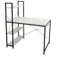 SCHREIBTISCH MIT REGAL eckig Marmor Weiß Dekor - Weiß, Holzwerkstoff (60/100/120cm) - MCW
