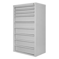 SCHUBLADENSCHRANK Kobra mit 9 Schubladen 120x70x43,5cm Lichtgrau - Grau, Metall (70/120/44cm) - PROREGAL